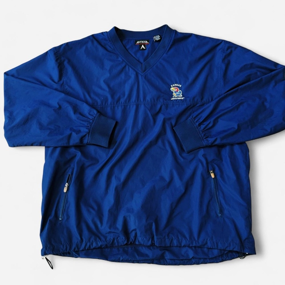 Vintage Y2K Kansas Jayhawks Antigua Windbreaker Jacket Sweatshirt